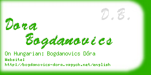 dora bogdanovics business card